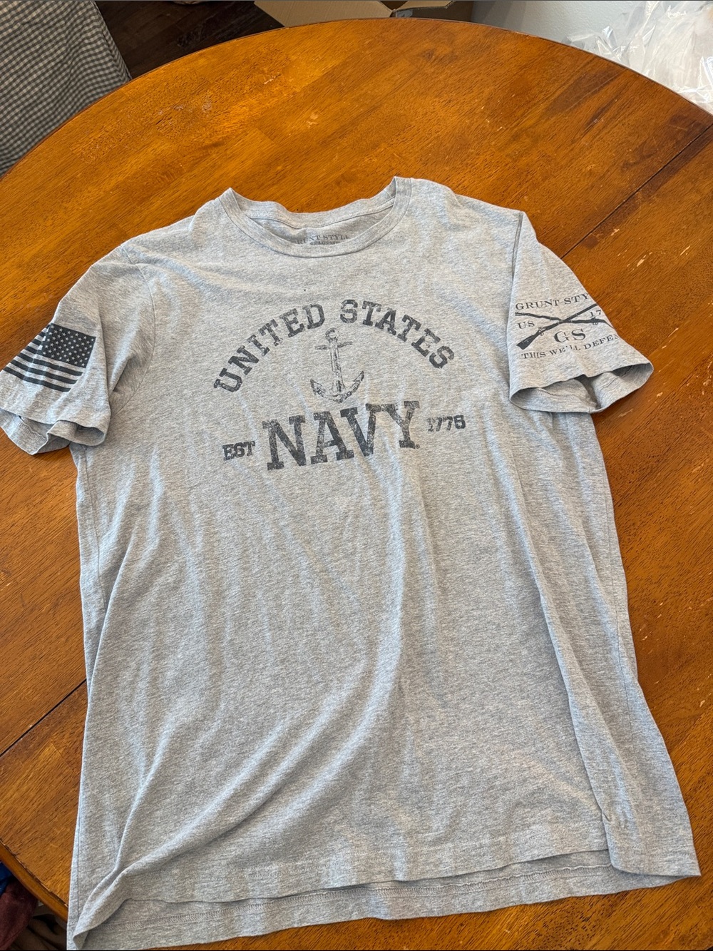 Grunt Style Gray United States Navy Graphic Short Sleeve Tee xl